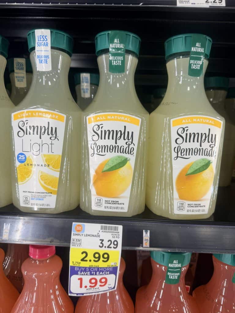 simply lemonade and limeade kroger shelf image (1)