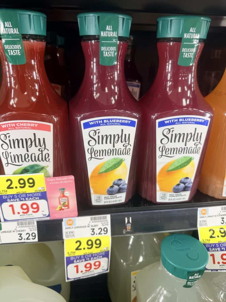 simply lemonade and limeade kroger shelf image (1)
