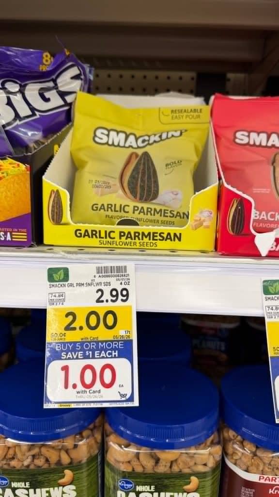 smackin' sunflower seeds kroger shelf image (1)