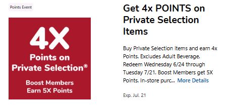 4x fuel points private selection coupon kroger