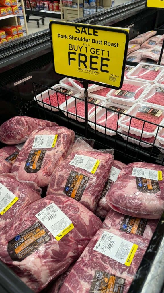 bogo pork kroger shelf image