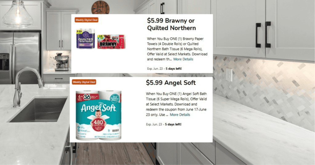 Angel Soft, Brawny and Quilted Northern Kroger Digital Coupons