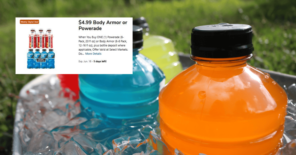 Body Armor and Powerade Kroger Digital Coupon