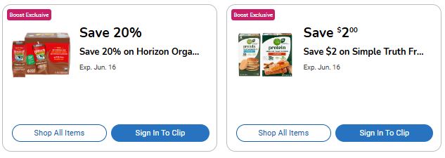 Boost member coupons