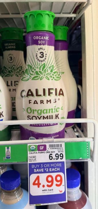 Califia Farms Organic Soymilk Kroger Shelf Image