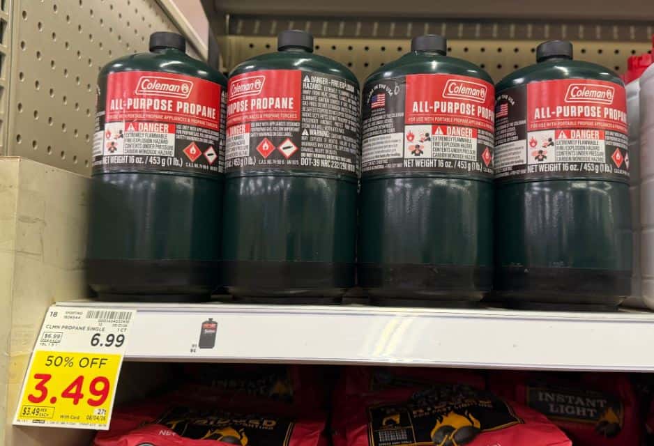 Coleman propane tank kroger shelf image