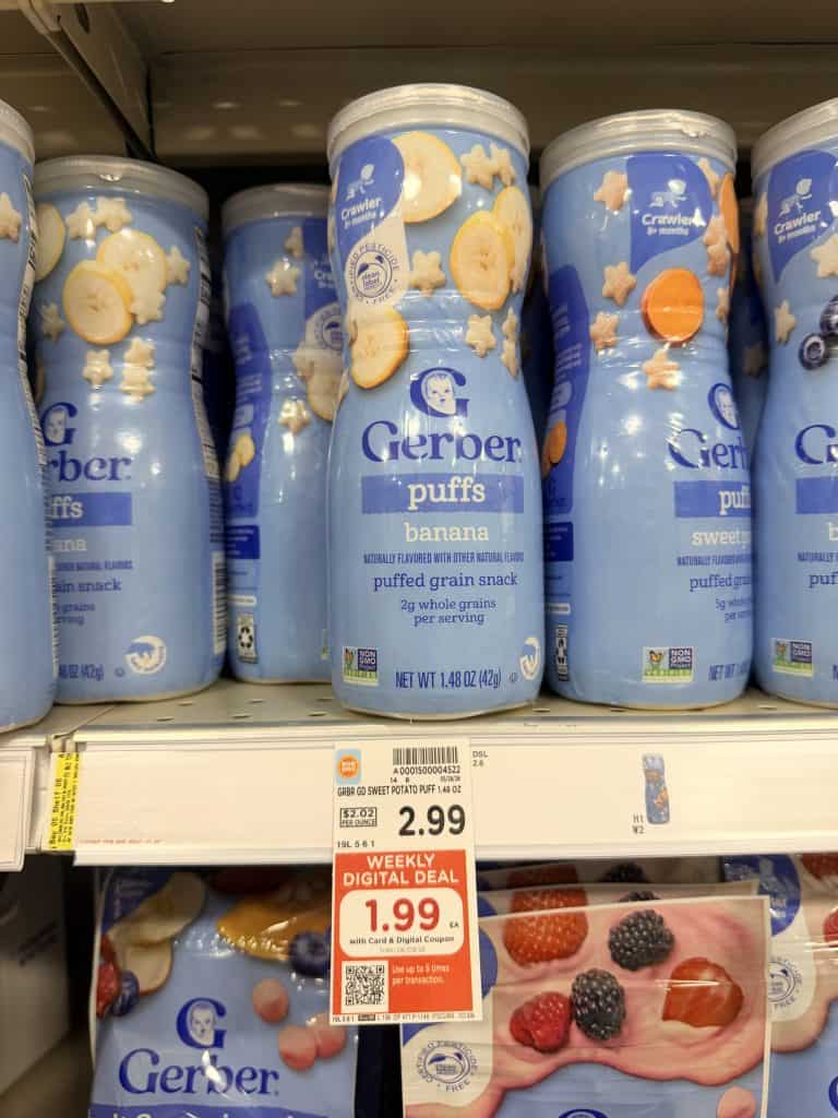 Gerber Lil Crunchies, Melts and Puffs Kroger Shelf Image