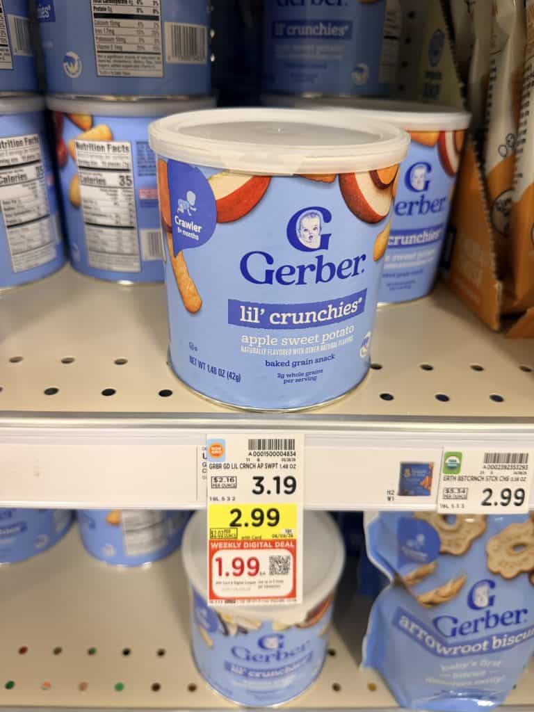 Gerber Lil Crunchies, Melts and Puffs Kroger Shelf Image