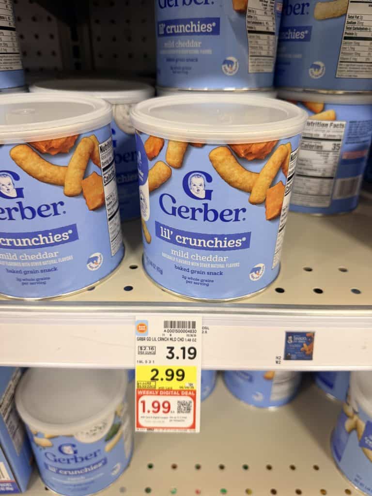 Gerber Lil Crunchies, Melts and Puffs Kroger Shelf Image