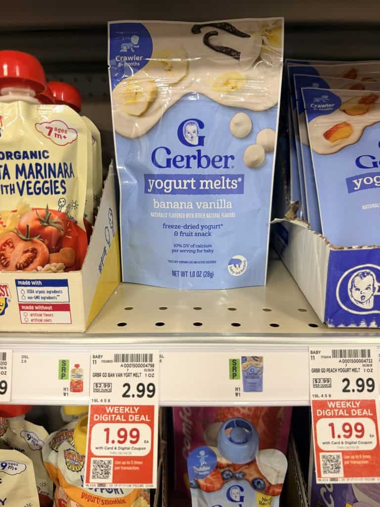 Gerber Lil Crunchies, Melts and Puffs Kroger Shelf Image