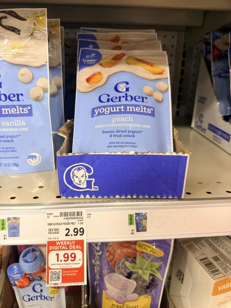 Gerber Lil Crunchies, Melts and Puffs Kroger Shelf Image
