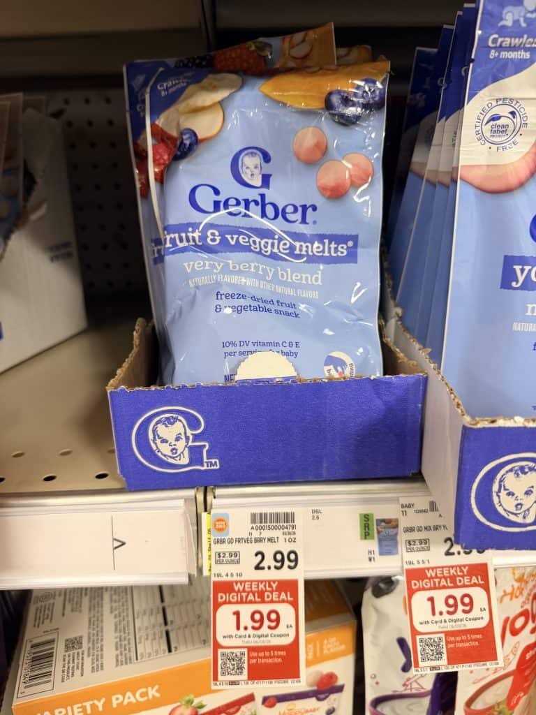 Gerber Lil Crunchies, Melts and Puffs Kroger Shelf Image