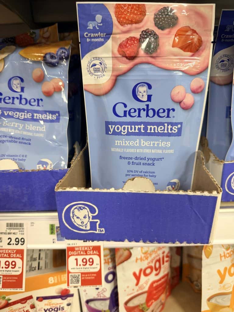 Gerber Lil Crunchies, Melts and Puffs Kroger Shelf Image