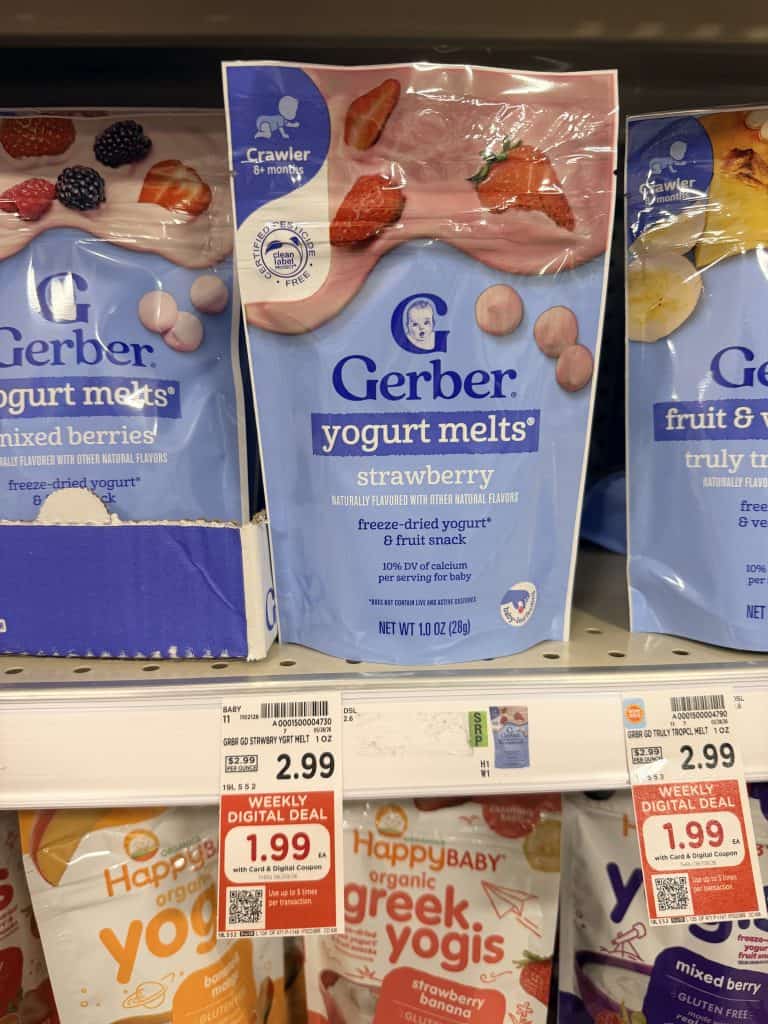 Gerber Lil Crunchies, Melts and Puffs Kroger Shelf Image