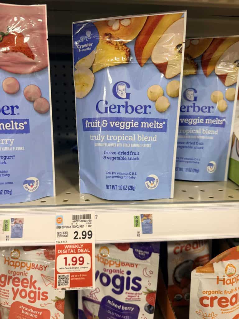 Gerber Lil Crunchies, Melts and Puffs Kroger Shelf Image