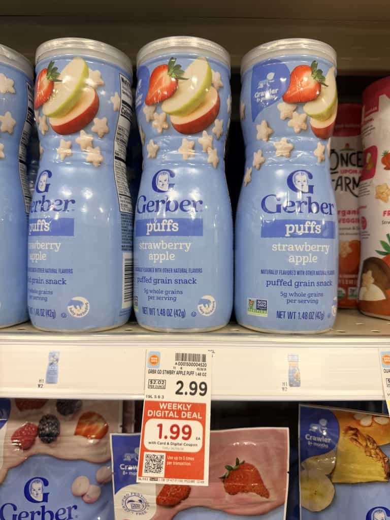 Gerber Lil Crunchies, Melts and Puffs Kroger Shelf Image