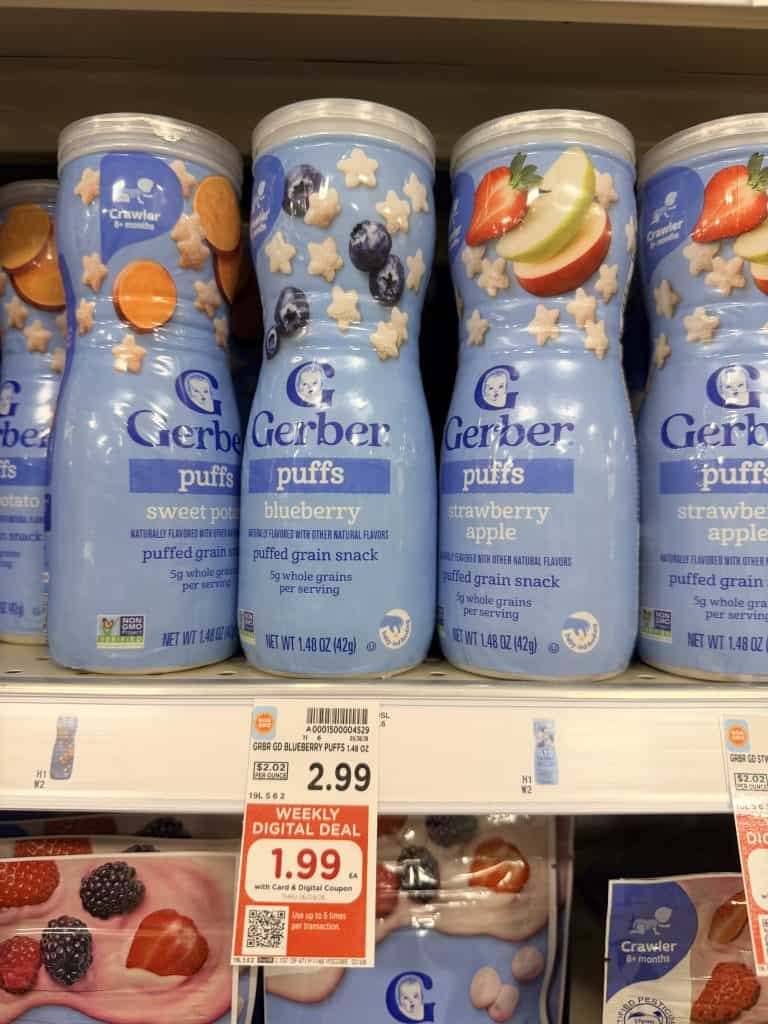 Gerber Lil Crunchies, Melts and Puffs Kroger Shelf Image