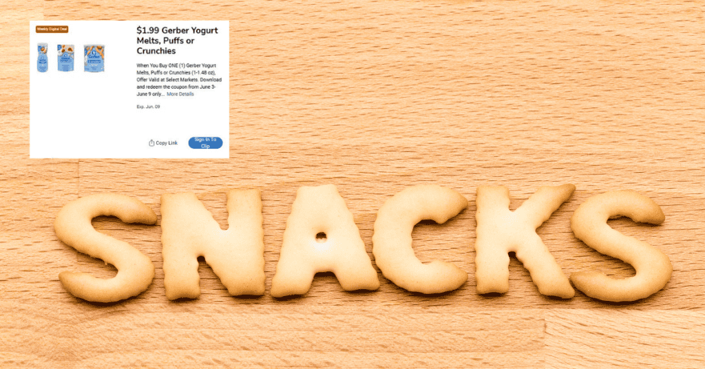 Gerber Yogurt Melts, Puffs & Crunchies Kroger Digital Coupon