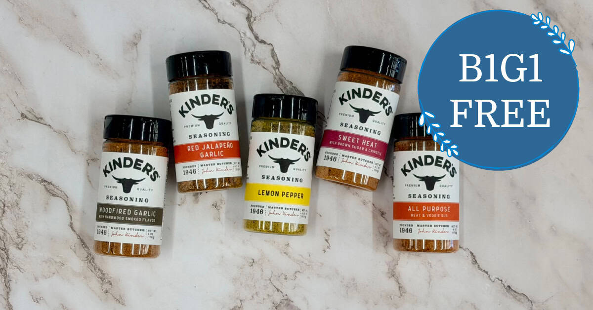 Kinder’s Seasoning Shakers are B1G1 FREE!