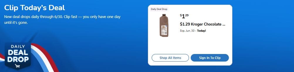 Kroger Daily Deal Drop Coupon