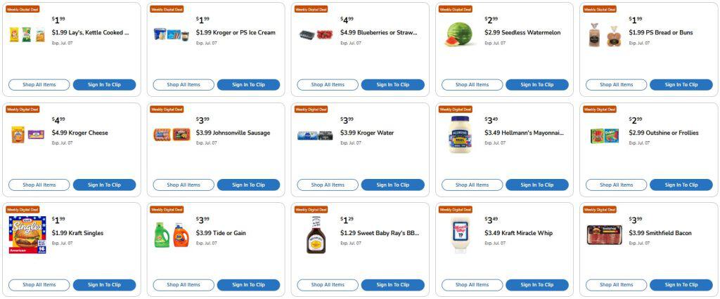 Kroger Weekly Digital Coupons