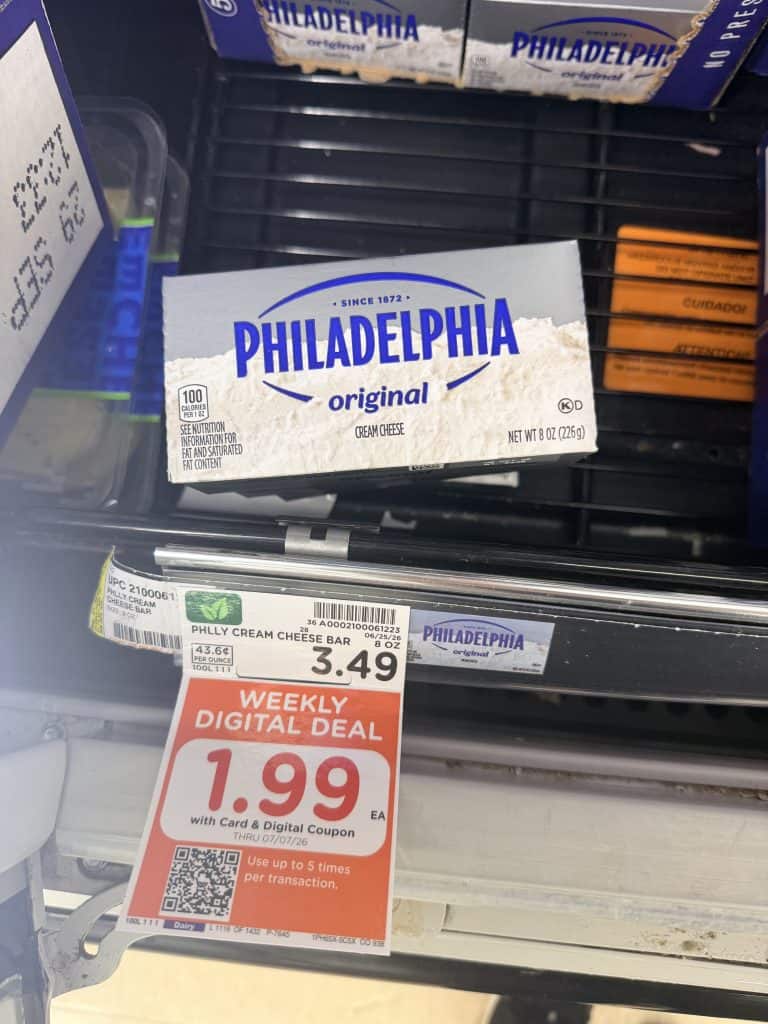 philadelphia cream cheese kroger shelf image