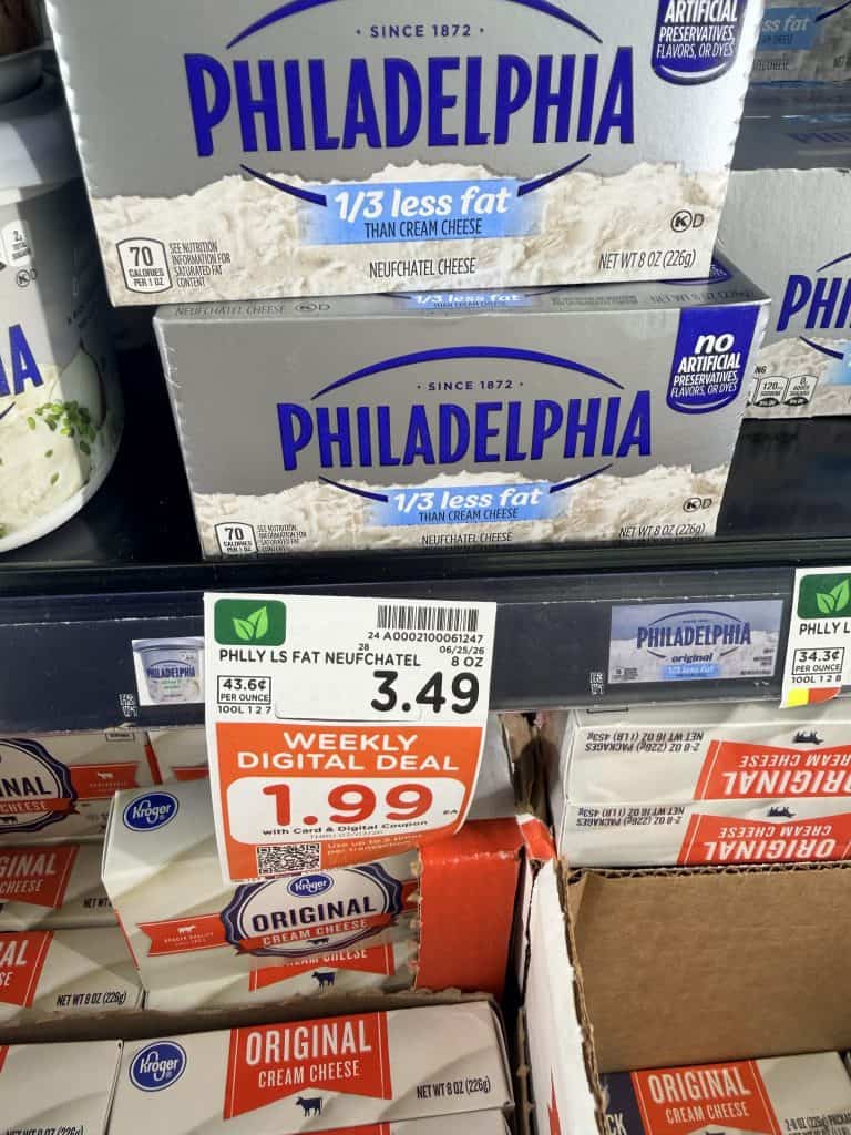 philadelphia cream cheese kroger shelf image