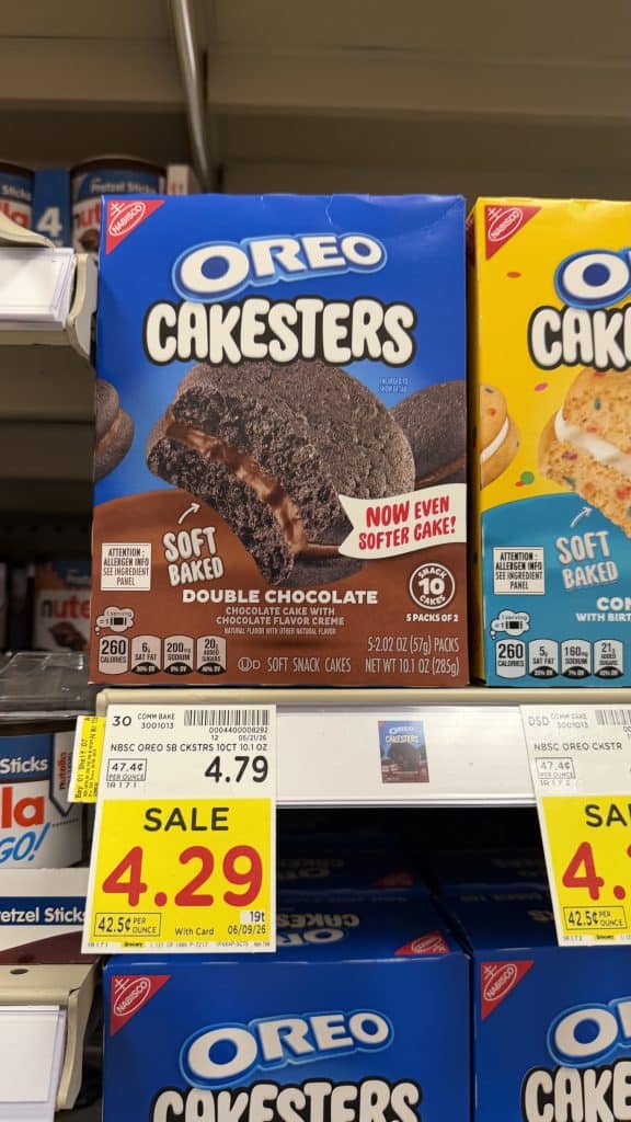 Oreo Cakesters and Chips Ahoy! Baked Bites Kroger Shelf Image