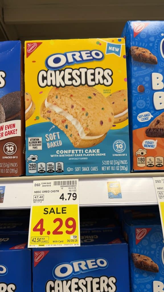 Oreo Cakesters and Chips Ahoy! Baked Bites Kroger Shelf Image