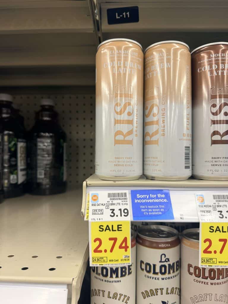 Rise nitro cold brew kroger shelf image