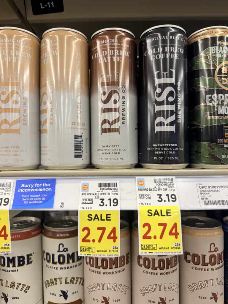Rise nitro cold brew kroger shelf image