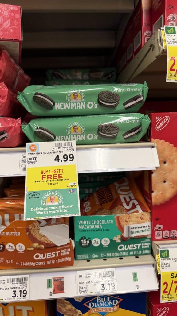 newman o's cookies kroger shelf image