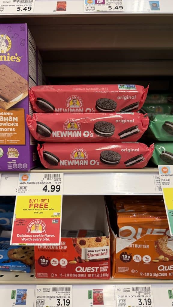 newman o's cookies kroger shelf image
