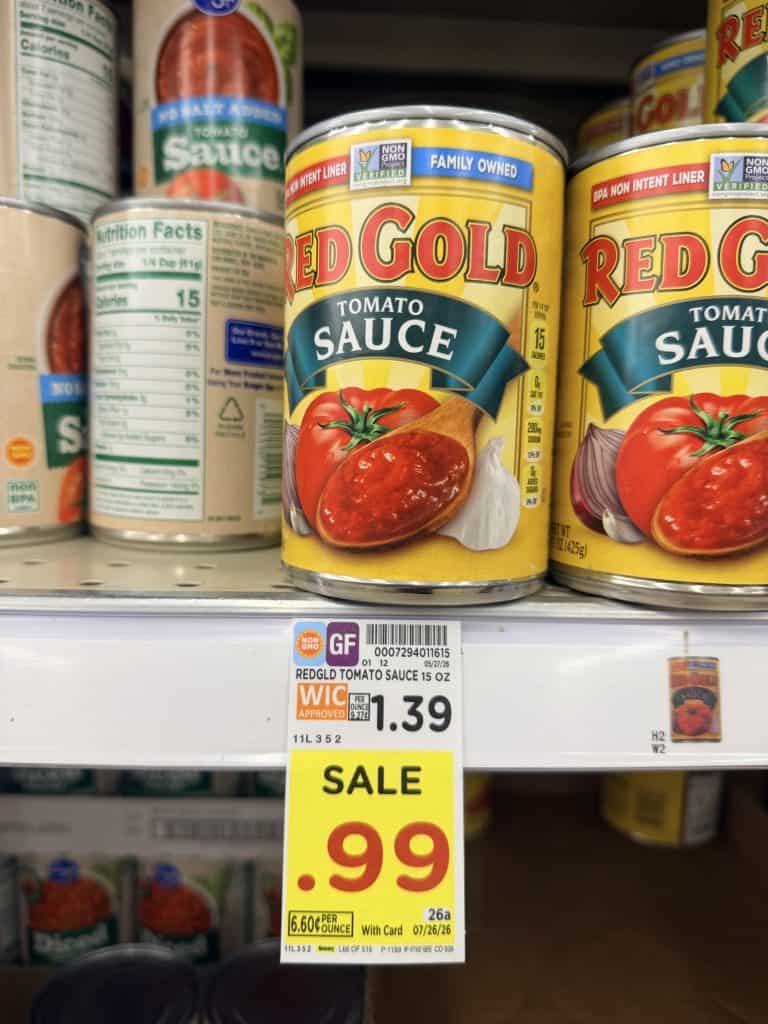 Red Gold Tomatoes Kroger shelf image