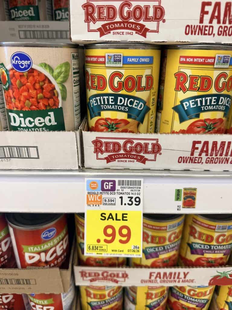 Red Gold Tomatoes Kroger shelf image