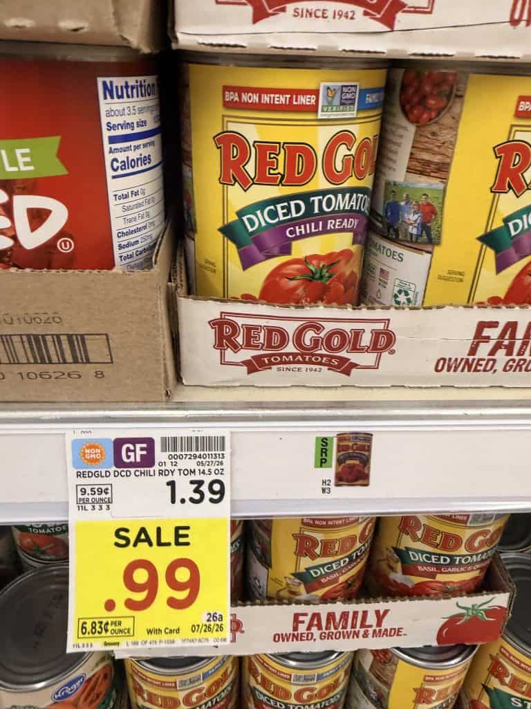 Red Gold Tomatoes Kroger shelf image