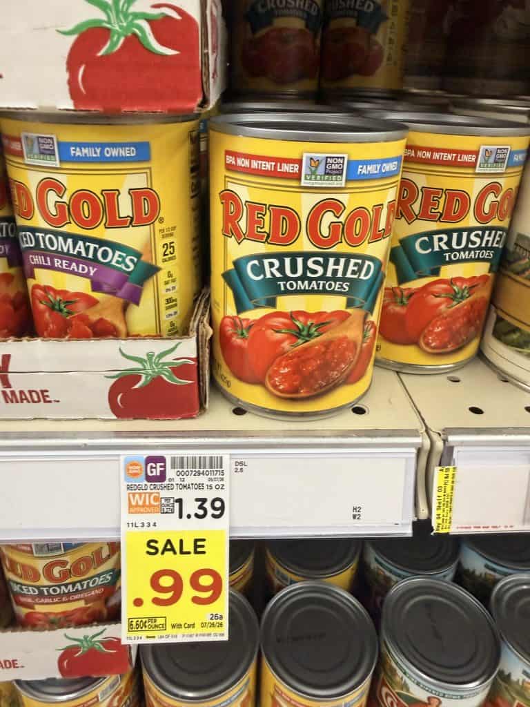 Red Gold Tomatoes Kroger shelf image