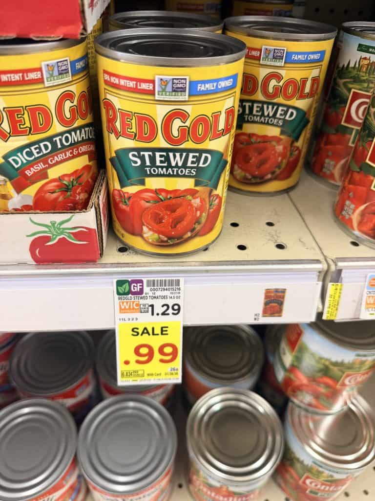Red Gold Tomatoes Kroger shelf image