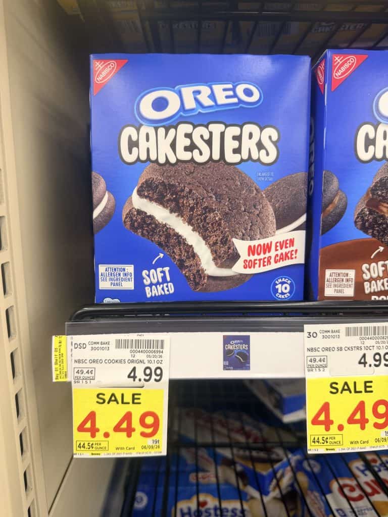 Oreo Cakesters and Chips Ahoy! Baked Bites Kroger Shelf Image