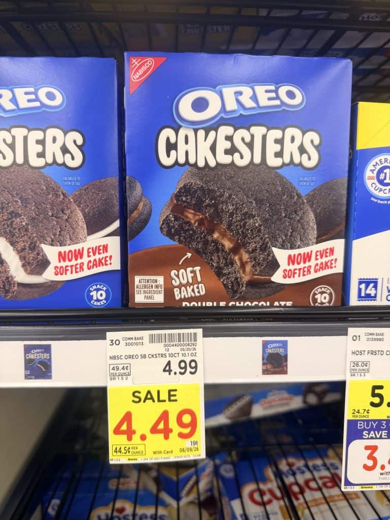 Oreo Cakesters and Chips Ahoy! Baked Bites Kroger Shelf Image