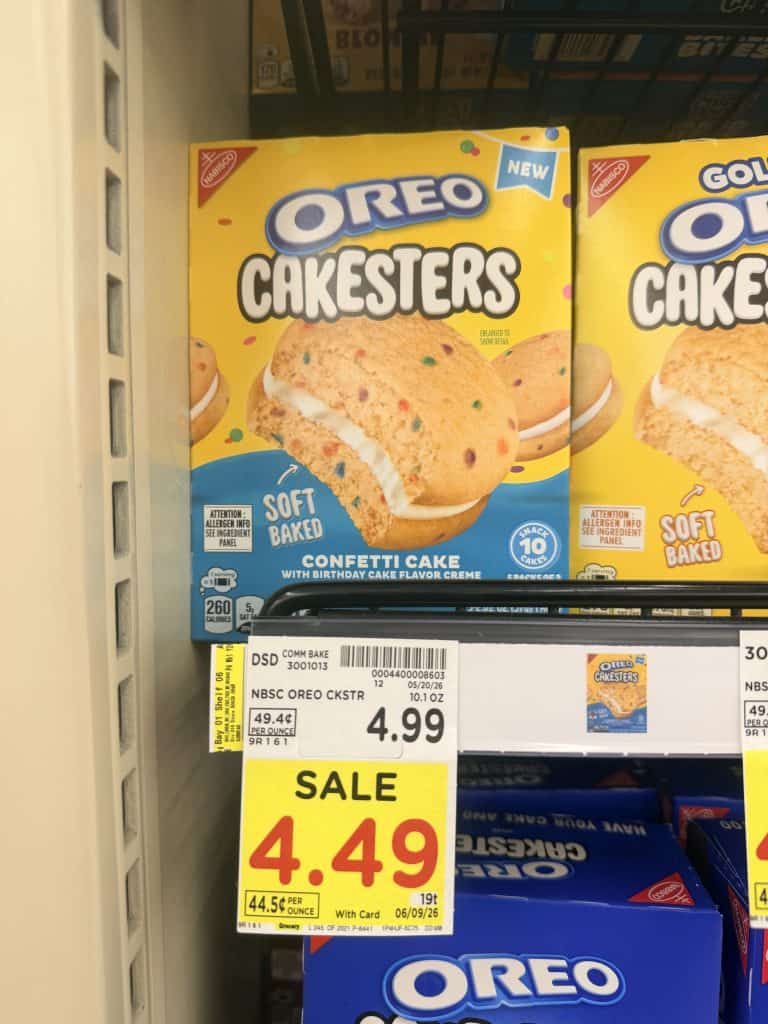 Oreo Cakesters and Chips Ahoy! Baked Bites Kroger Shelf Image