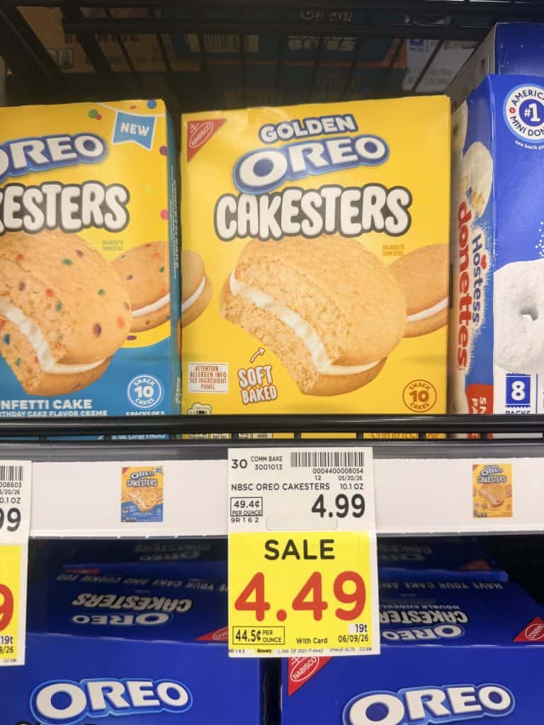 Oreo Cakesters and Chips Ahoy! Baked Bites Kroger Shelf Image