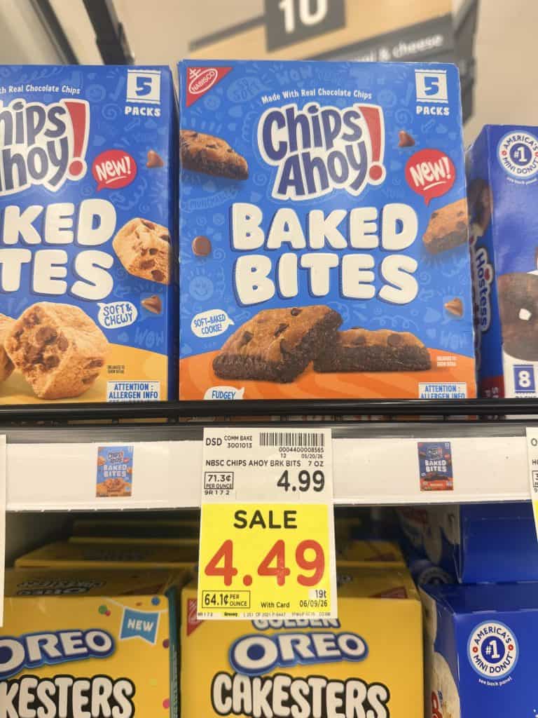 Oreo Cakesters and Chips Ahoy! Baked Bites Kroger Shelf Image
