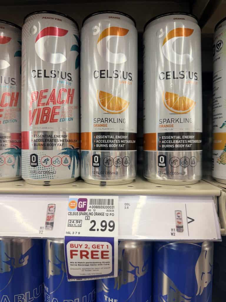 Celsius Energy Drinks kroger shelf image