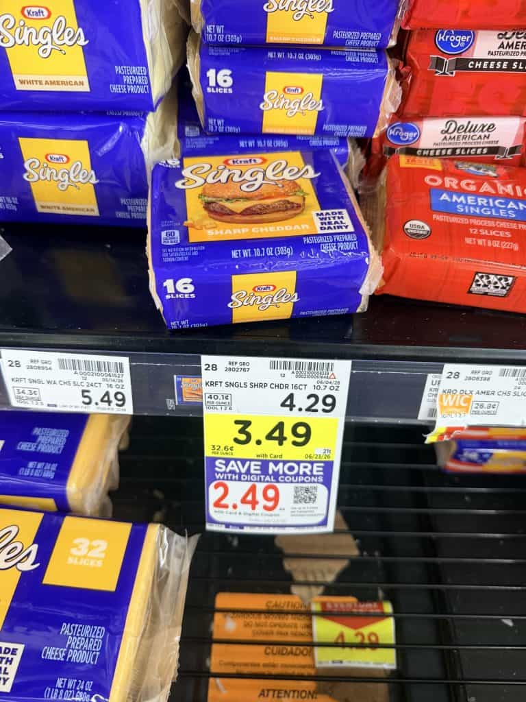 kraft singles kroger shelf image