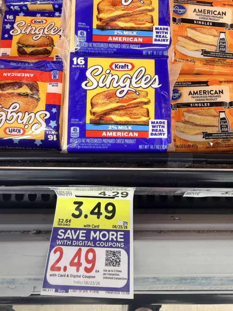 kraft singles kroger shelf image
