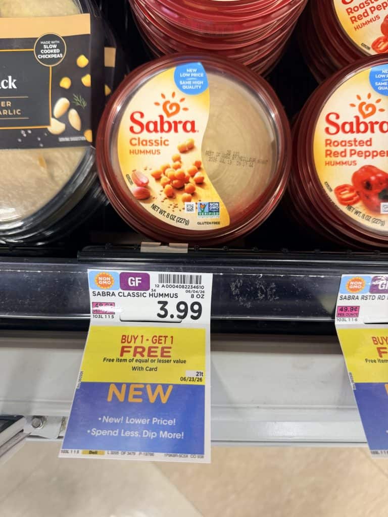 Sabra Hummus Kroger shelf image