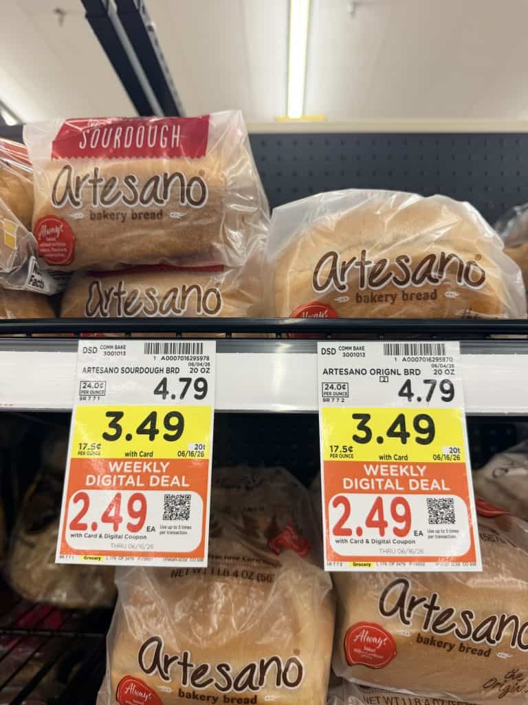 sara lee artesano bread kroger shelf image