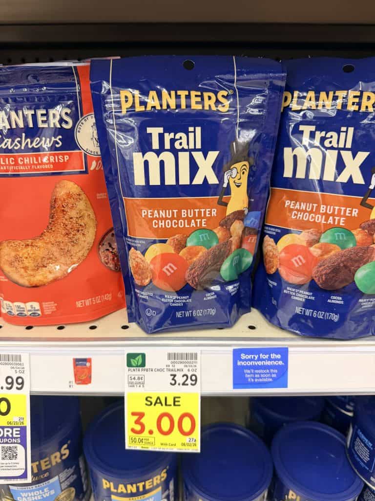 planters trail mix kroger shelf image