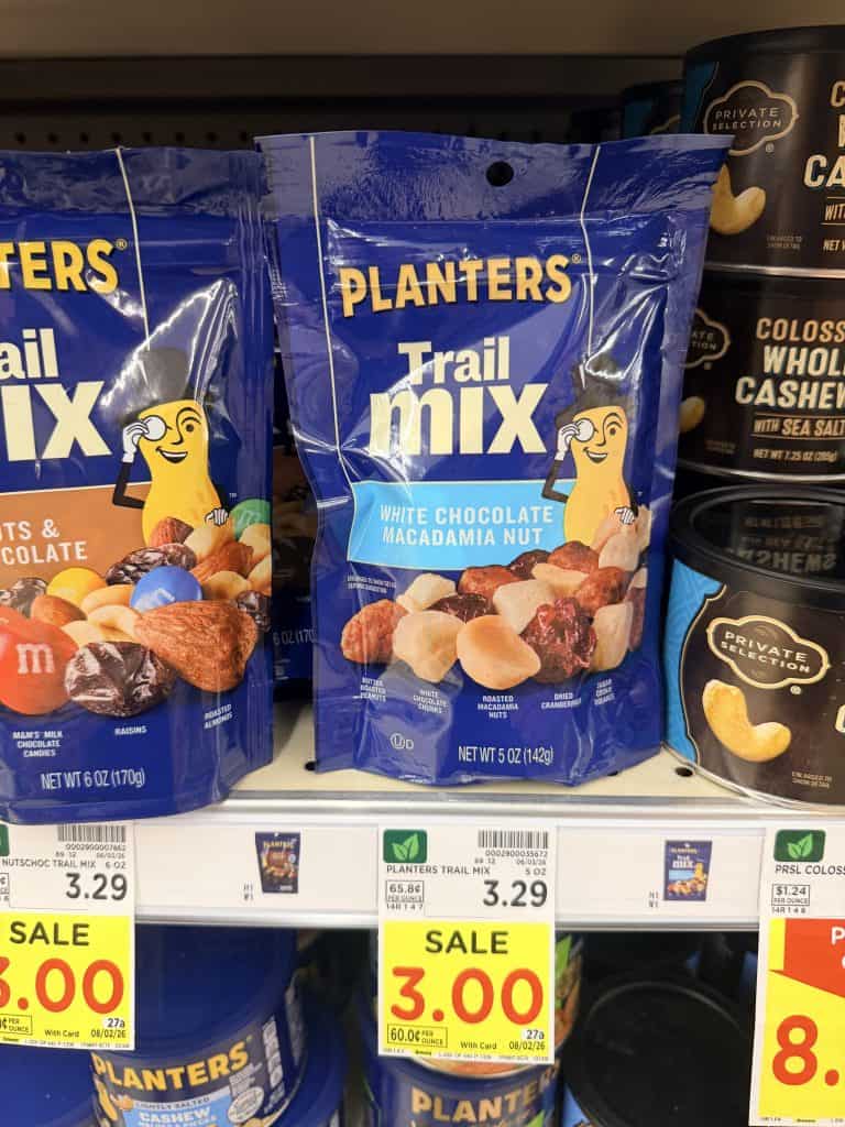 planters trail mix kroger shelf image